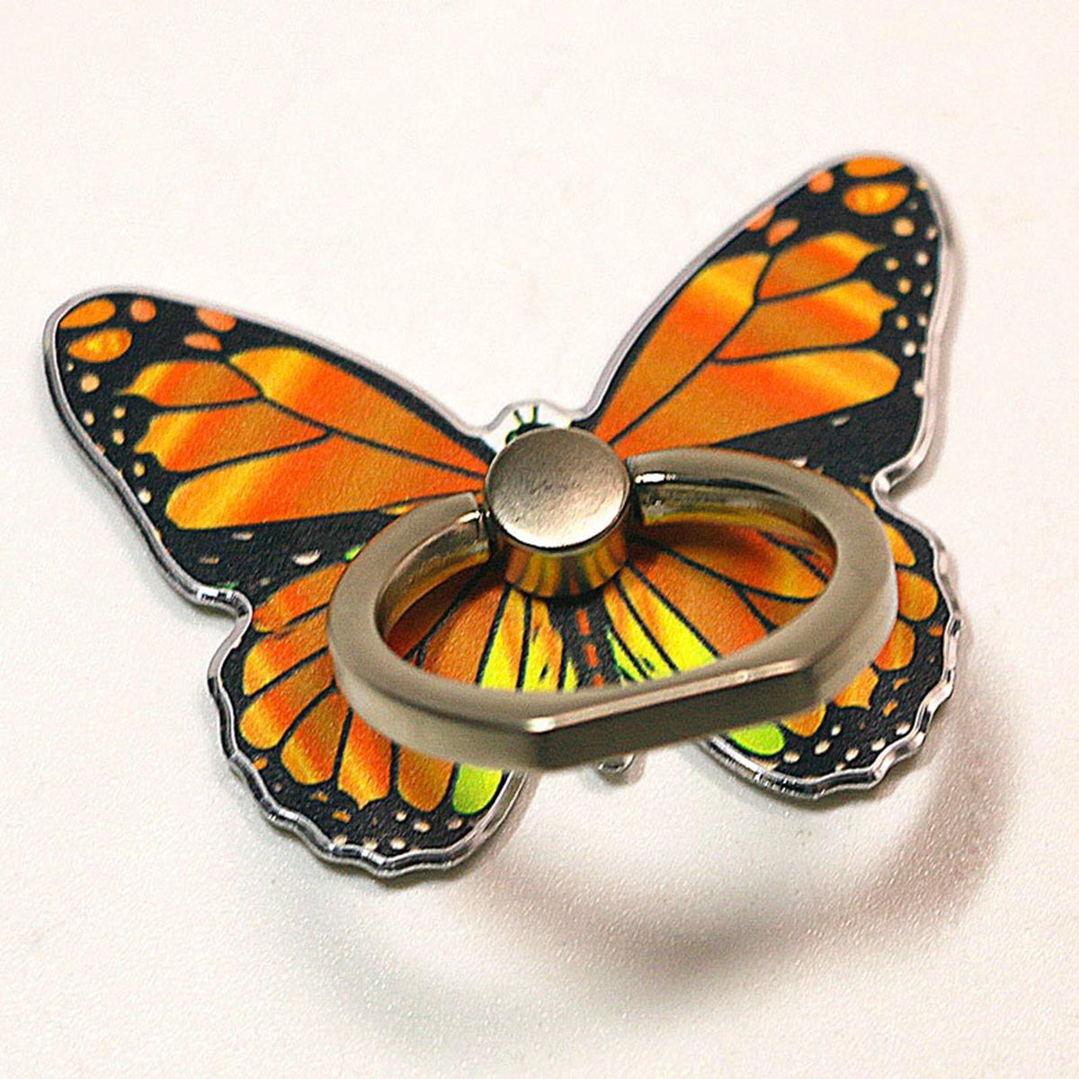 Finger Ring Holder Colorful Paint Butterflies Phone Finger Ring Holder Orange