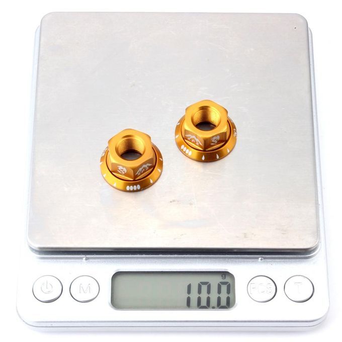 Bicycle Hub Nut M10 Folding Fixed Gear Bike Wheel Hubs Axle Screw Gold