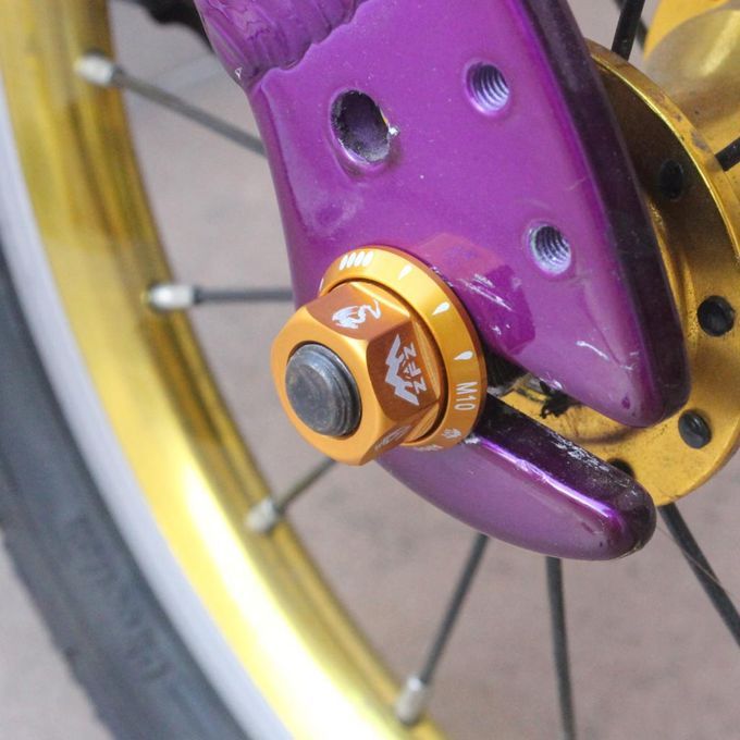 Bicycle Hub Nut M10 Folding Fixed Gear Bike Wheel Hubs Axle Screw Gold