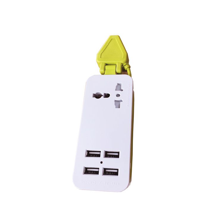 Universal Portable 4 USB Sockets One Power Socket With British Plug