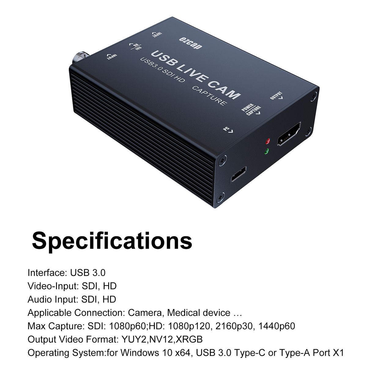 EZCAP327 HD USB3.0 SDI Game Video Capture Card 4K 30fps
