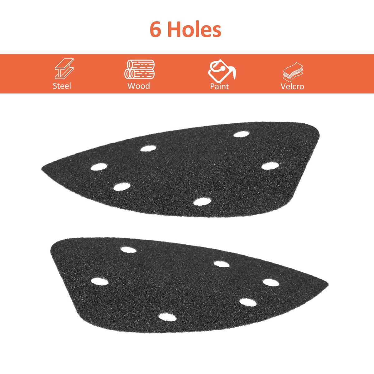 Mouse Sandpaper Set 140 * 100mm 6-Hole 40 Piece Silicon Carbide Material Black Water-Based Sandpaper