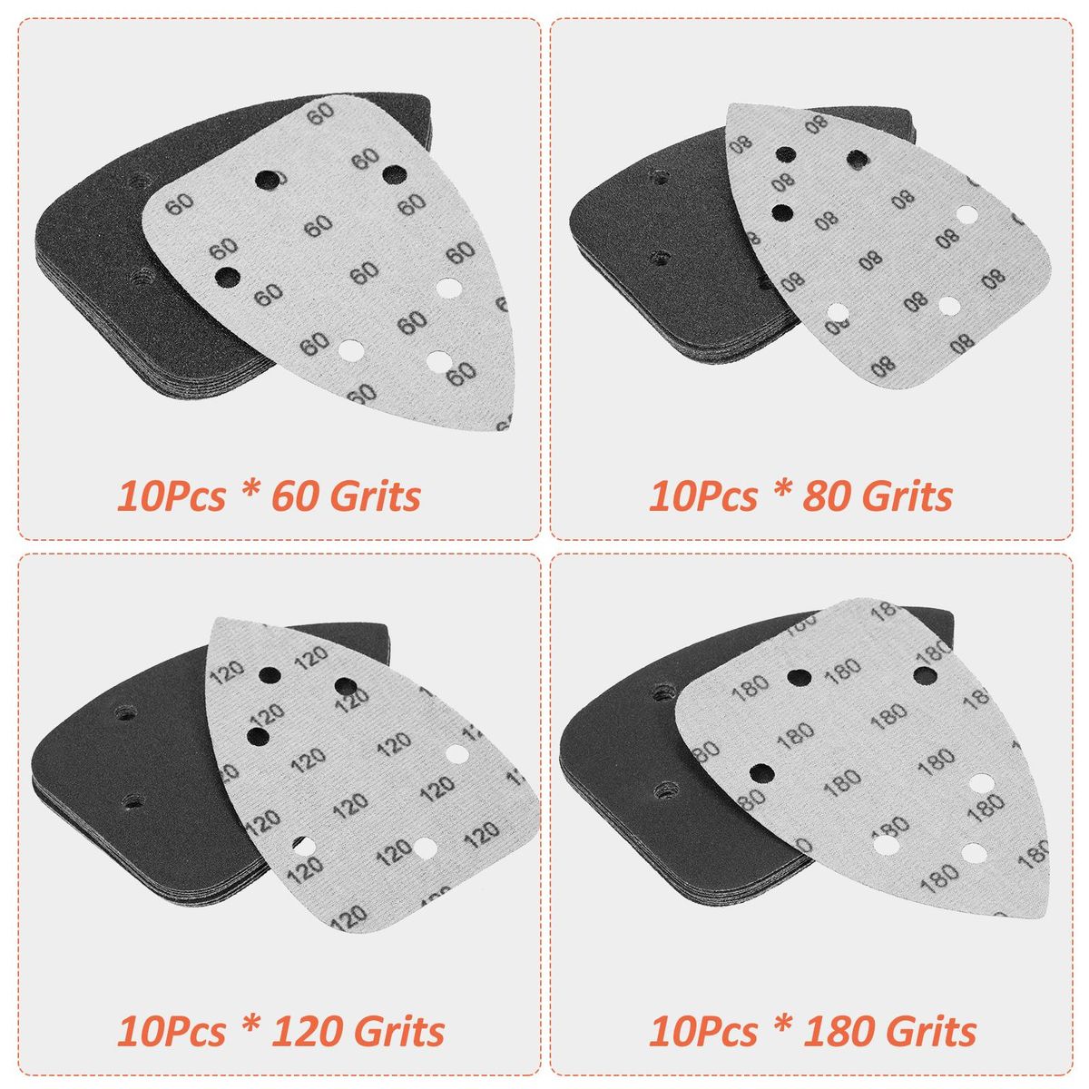 Mouse Sandpaper Set 140 * 100mm 6-Hole 40 Piece Silicon Carbide Material Black Water-Based Sandpaper