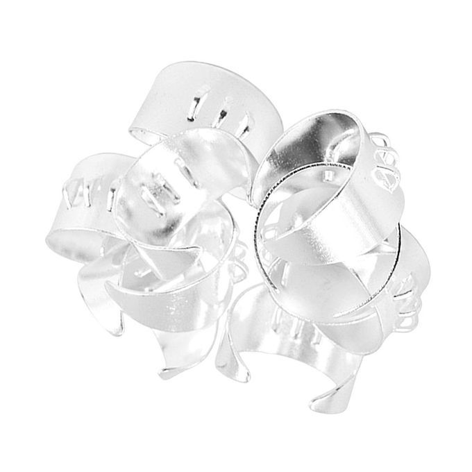 10pcs Adjustable 3 Loops Blank Rings Base Settings Silver White