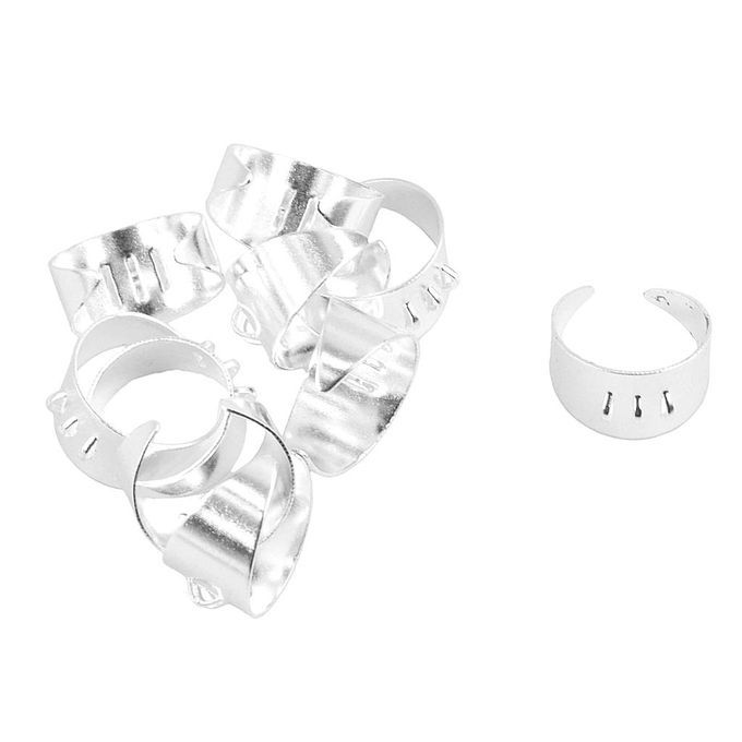 10pcs Adjustable 3 Loops Blank Rings Base Settings Silver White