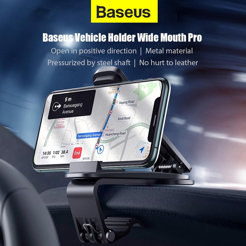 Baseus Vehicle Holder Wide Mouth Pro Steel Bracket For Hand Phones Mobile Phone 4.7~6.5 inch