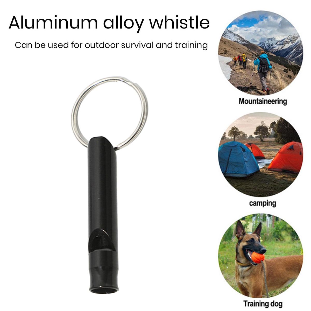 3Pcs Multifunctional Whistles Keychain Whistles Black