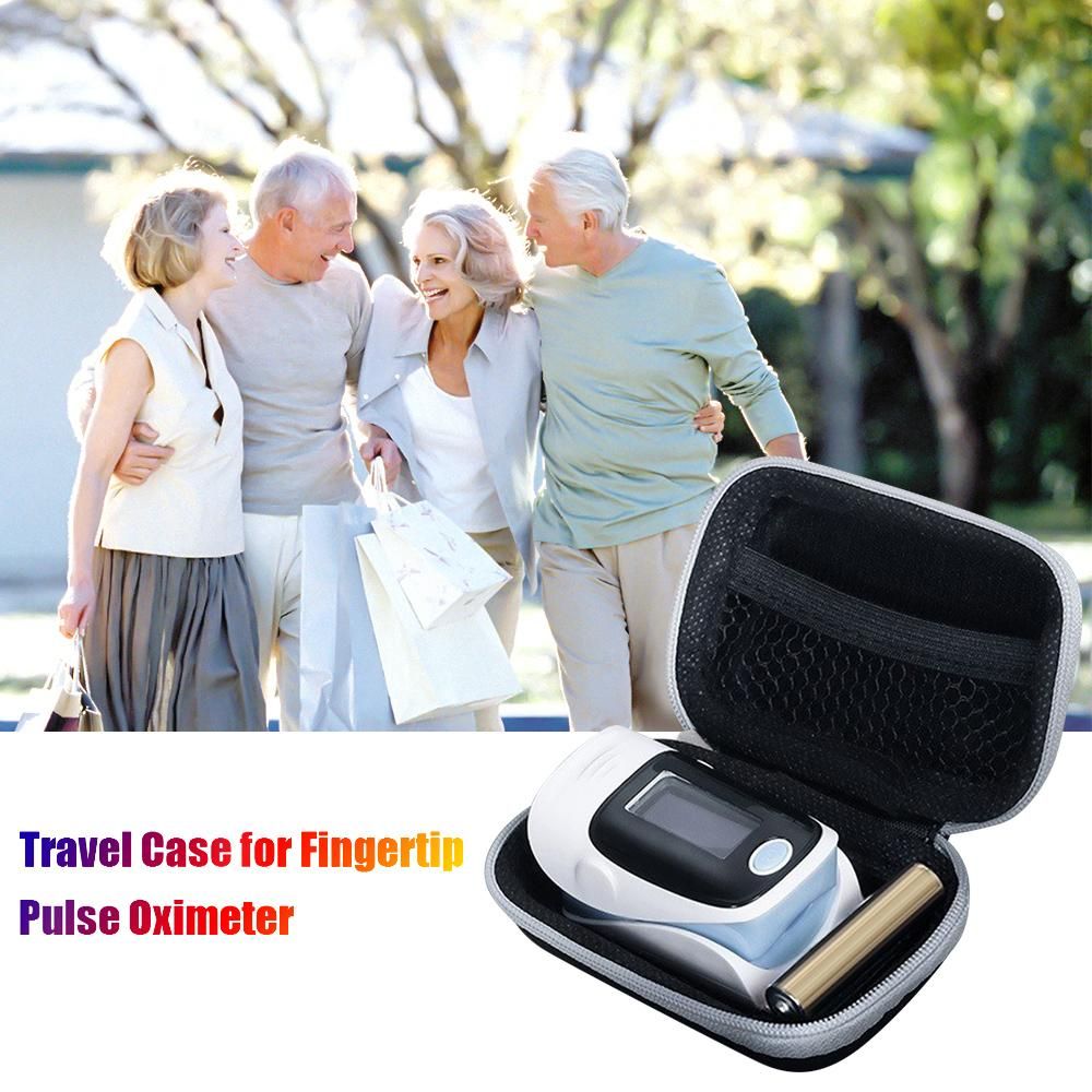 Oximeter Storage Case Fingertip Pulse Oximeter Travel Case Shockproof Waterproof EVA Storage Box Blood Saturation Monitor Pouch Box Protective Bag