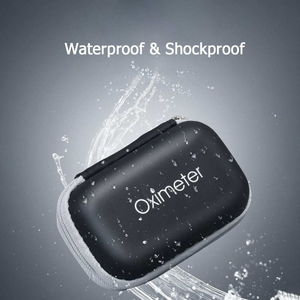 Oximeter Storage Case Fingertip Pulse Oximeter Travel Case Shockproof Waterproof EVA Storage Box Blood Saturation Monitor Pouch Box Protective Bag