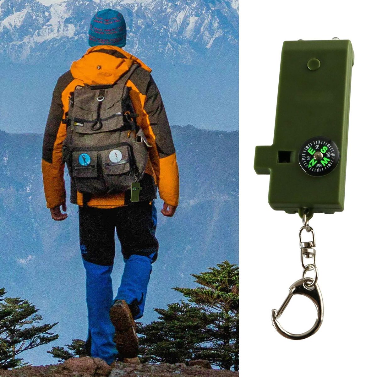 Multifunction Outdoor Keychain Green