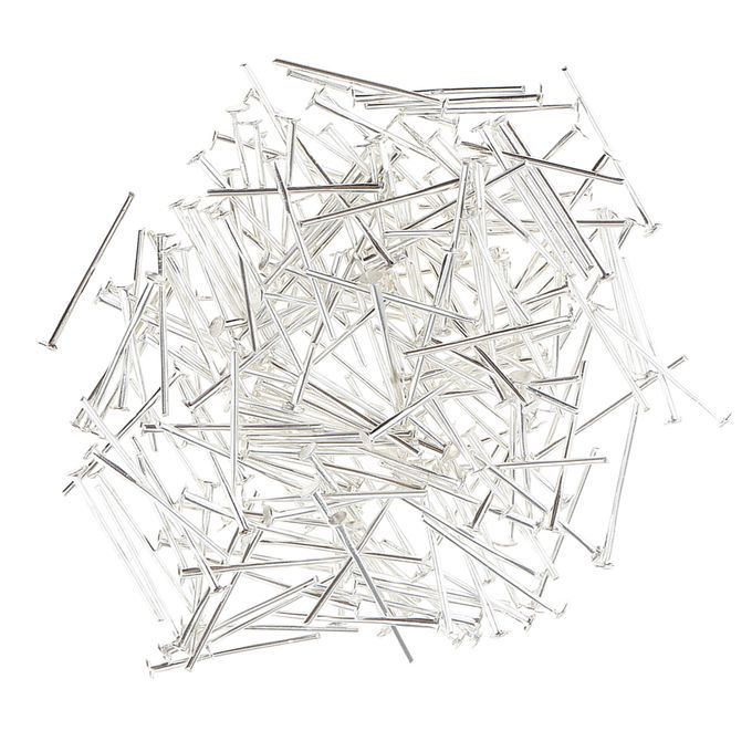 200pcs 19mm Head Pins 1mm Head Jewellery Findings Craft Silver Silver
