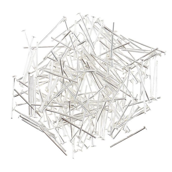 200pcs 19mm Head Pins 1mm Head Jewellery Findings Craft Silver Silver