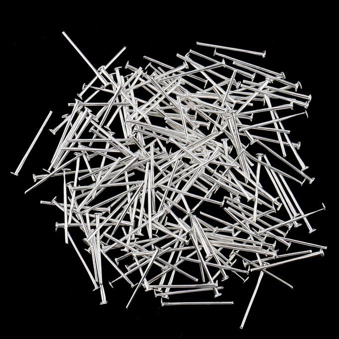 200pcs 19mm Head Pins 1mm Head Jewellery Findings Craft Silver Silver