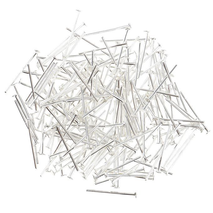 200pcs 19mm Head Pins 1mm Head Jewellery Findings Craft Silver Silver