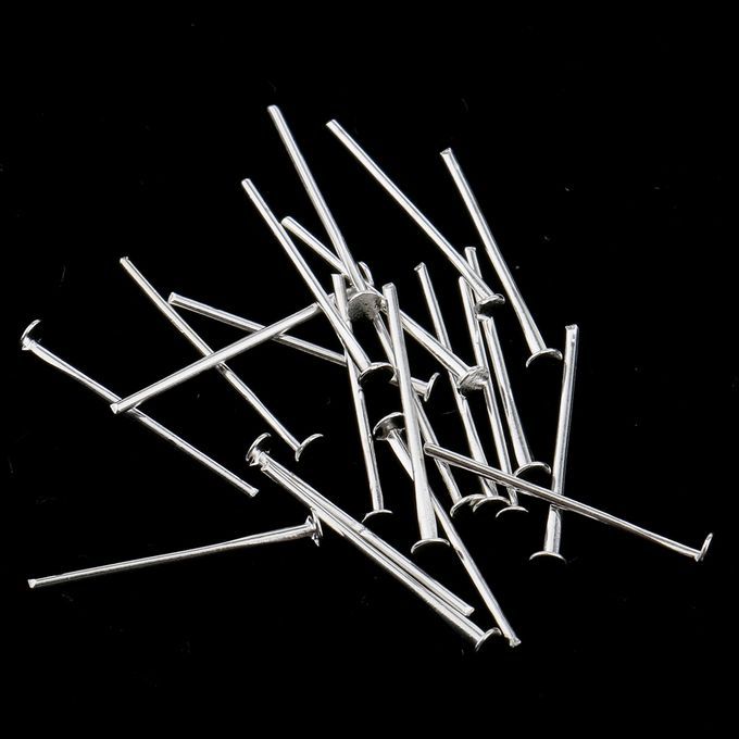 200pcs 19mm Head Pins 1mm Head Jewellery Findings Craft Silver Silver