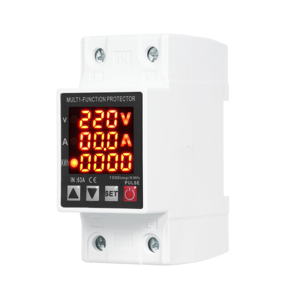 Guide Rail Type Three-Display Voltage And Current Protector