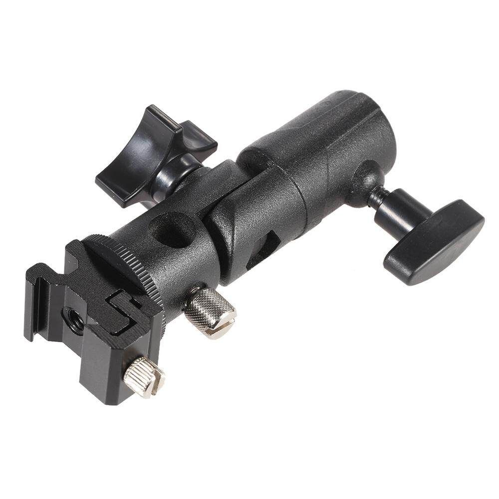 E Type Universal Metal Flash Hot Shoe Speedlite Holder Light Stand Bracket With 1/4" To 3/8" Screw Mount Swivel Adapter