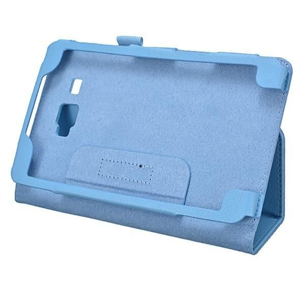 Double Folding Stand PU Leather Case Cover 7.0 Inch For Samsung T280 Light Blue