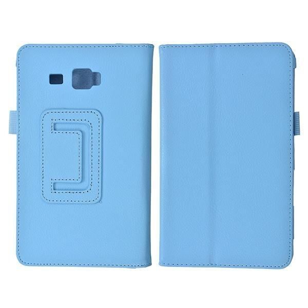 Double Folding Stand PU Leather Case Cover 7.0 Inch For Samsung T280 Light Blue