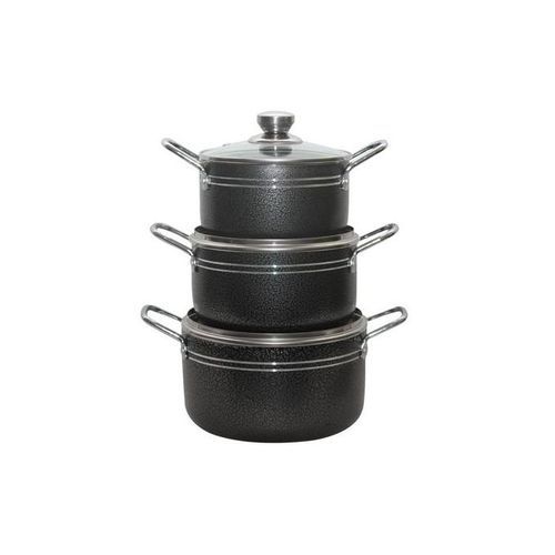 Master Chef 3pcs Nonstick Pots- Black