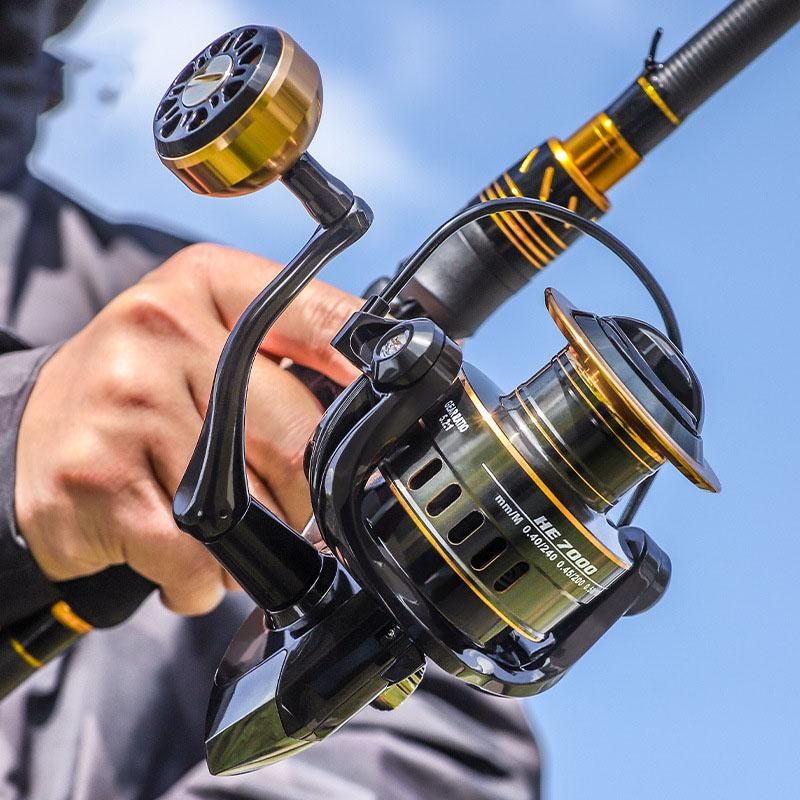 7000 Series Metal Fishing Reel Durable Spinning Wheel for Sea and Nile Fishing, Long Throw Wheel