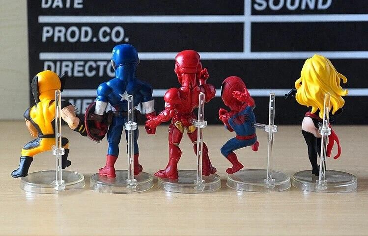 5pcs/lot Super Hero Captain America Spider Man Iron Man PVC Action Figures Toys