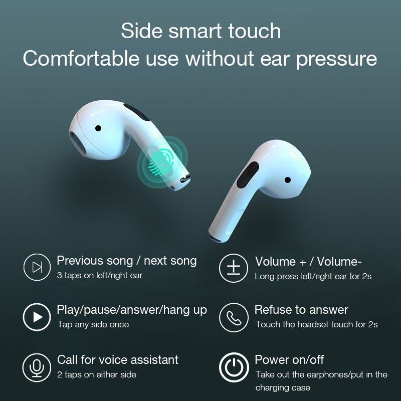 Pro4 TWS Wireless Earphone Bluetooth 5.0 Headset With Mic