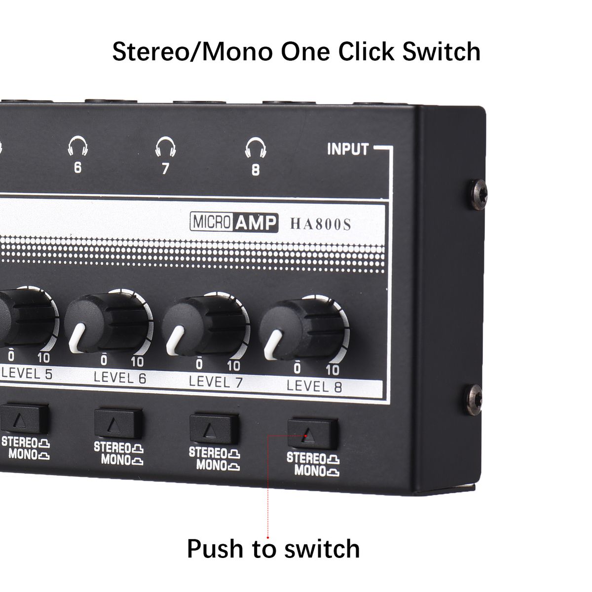 HA800S Headphone Amplifier 8 Channels Mono/Stereo Metal