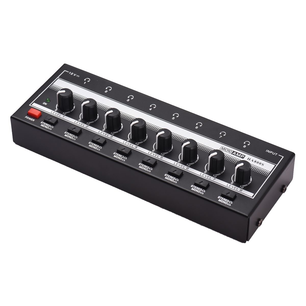 HA800S Headphone Amplifier 8 Channels Mono/Stereo Metal