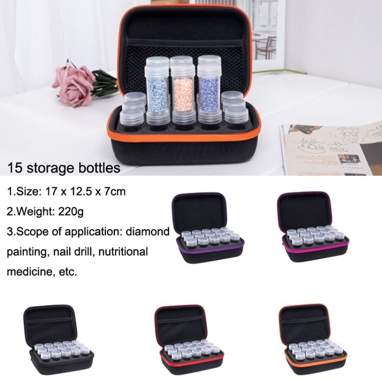 Diamond Painting Storage Bag, Style: 15 Grid Bottle (Orange)