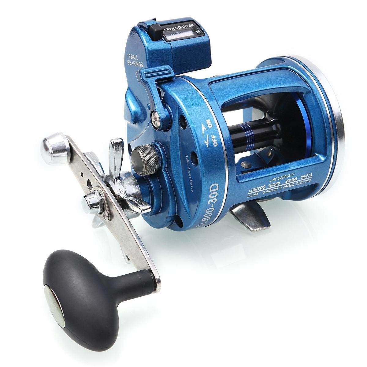 Metal Spinning Bait Reel Left Right Hand 5.2:1 12BB Saltwater Freshwate （：Blue） 30 Right