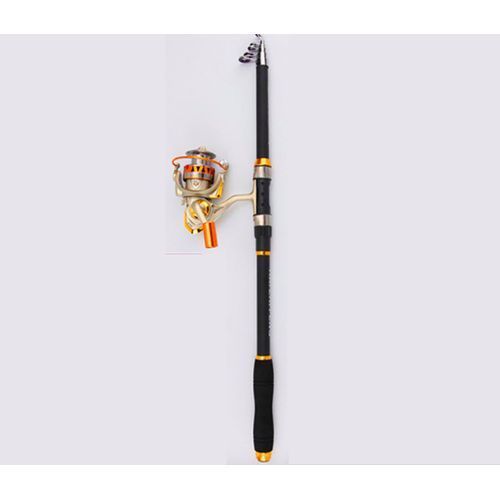 2.1m Fishing Rod + Iron Reel {includes Line And Bait/hook]
