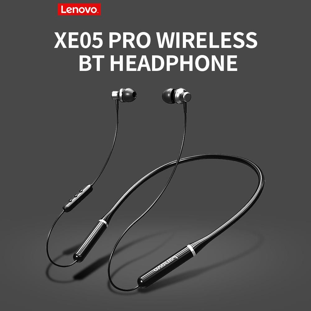 Lenovo XE05 Pro Wireless BT Headphone Hanging Neck Design In-ear Sport Headset with 10mm Horn Unit Long Endurance Time Black
