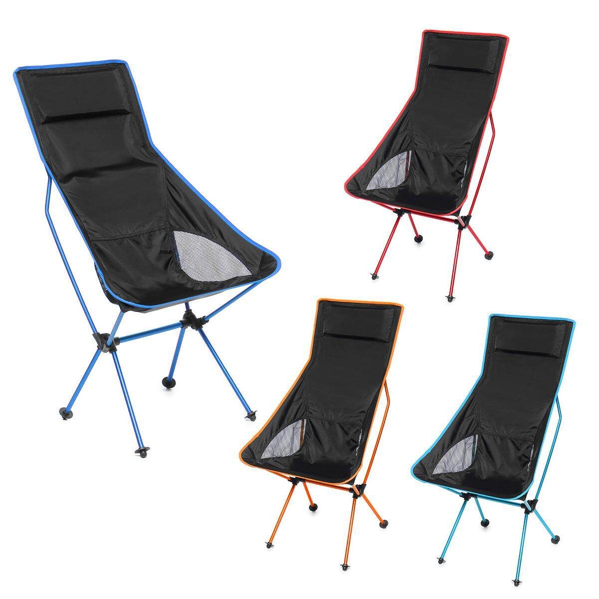 Folding Camping Chair Portable 900D Thick Oxford Outdoor Seat Load 150KG Dark Blue