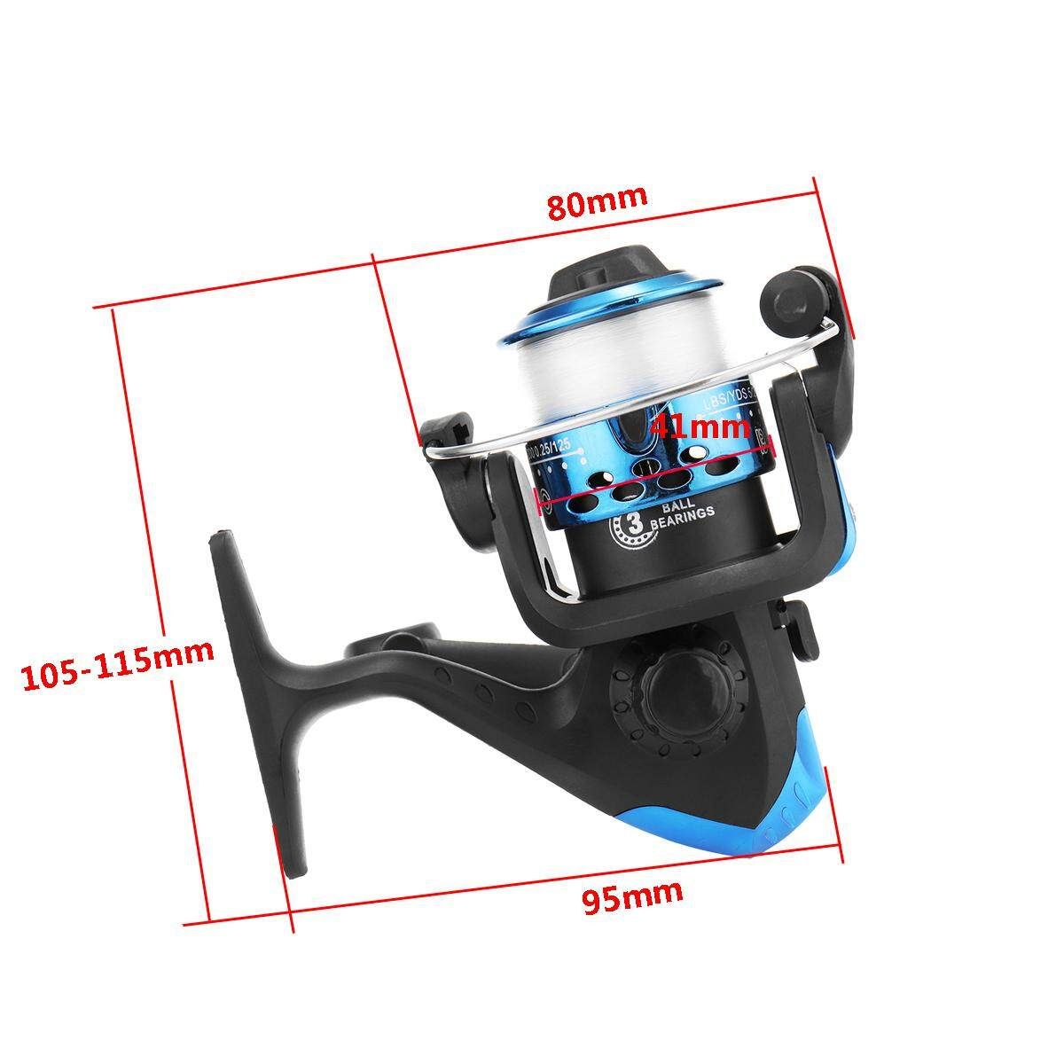 HT200 3 Bearings Spinning Reel Fixed Pool Sea Tackle HT200 With Line Blue