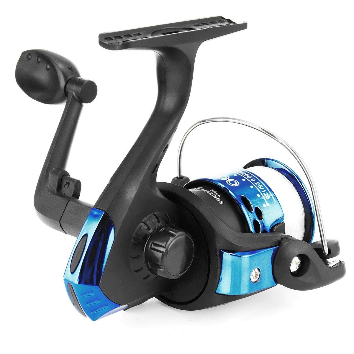 HT200 3 Bearings Spinning Reel Fixed Pool Sea Tackle HT200 With Line Blue