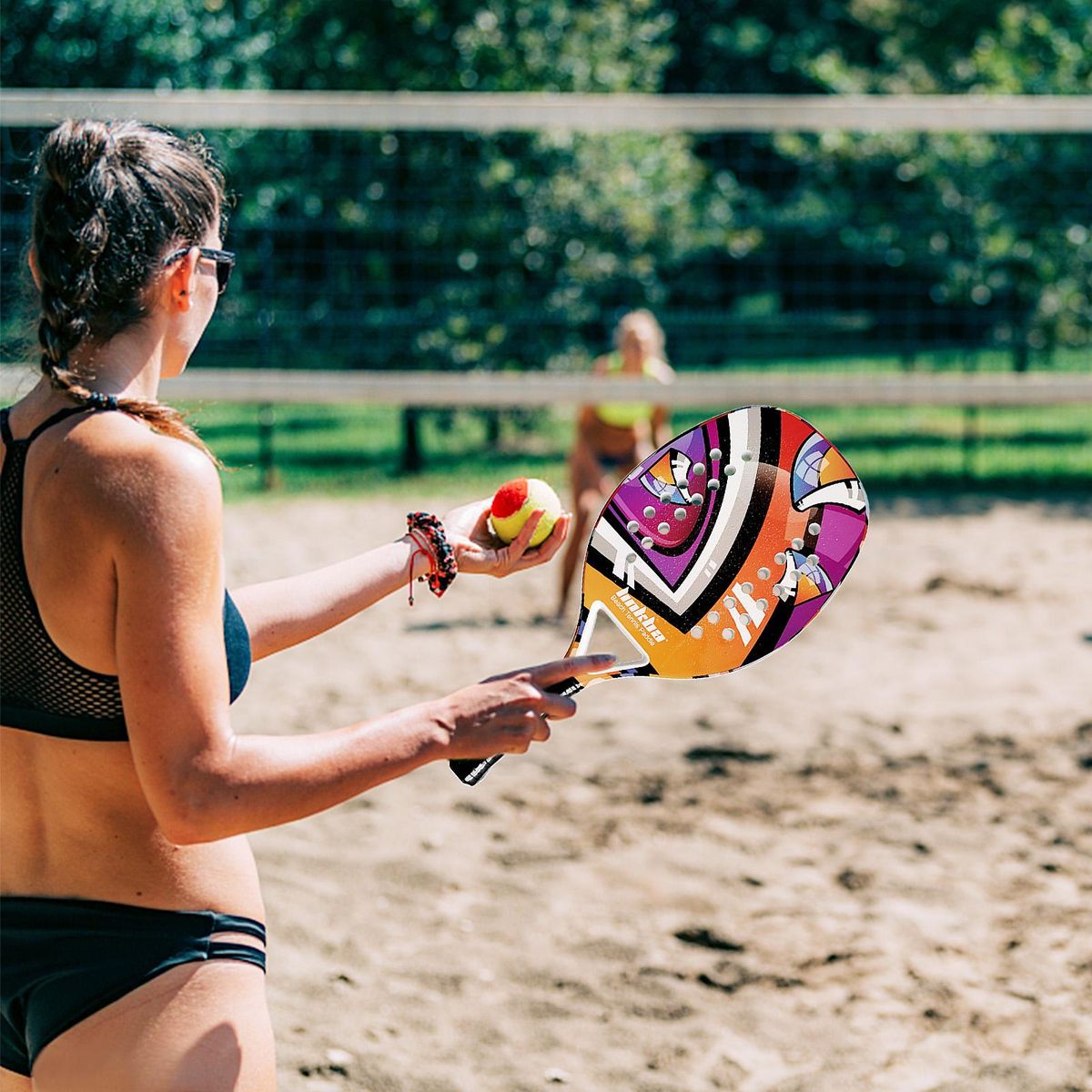 Beach Tennis Racket with Ergonomic Cushion Grip for Indoor and Outdoor