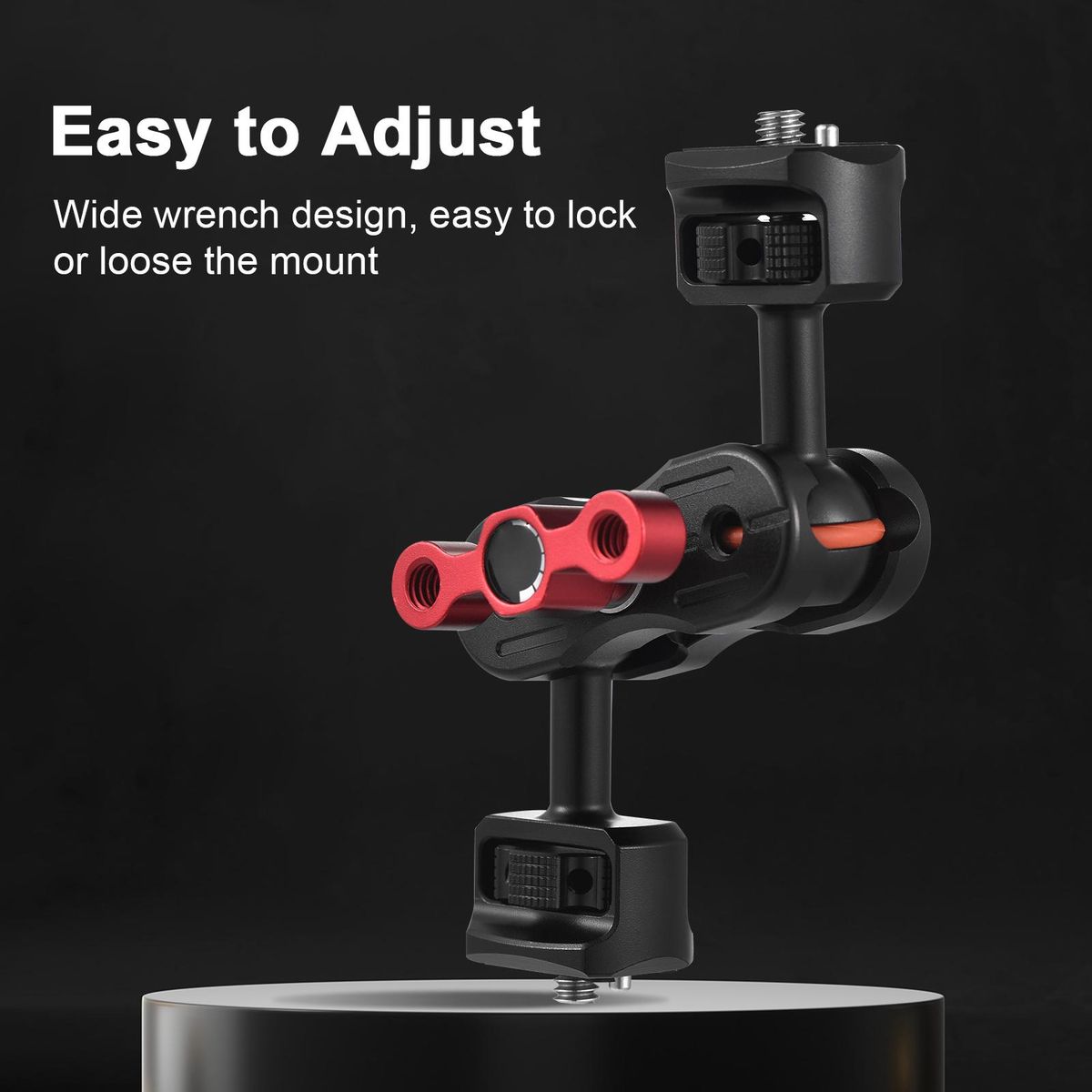 Articulating Magic Arm Flexible Monitor Mount Adapter Aluminum Alloy with Dual 1/4 Inch Screws Double Ballheads 360° Rotatable for Field Monitor LED Light Camera Cage