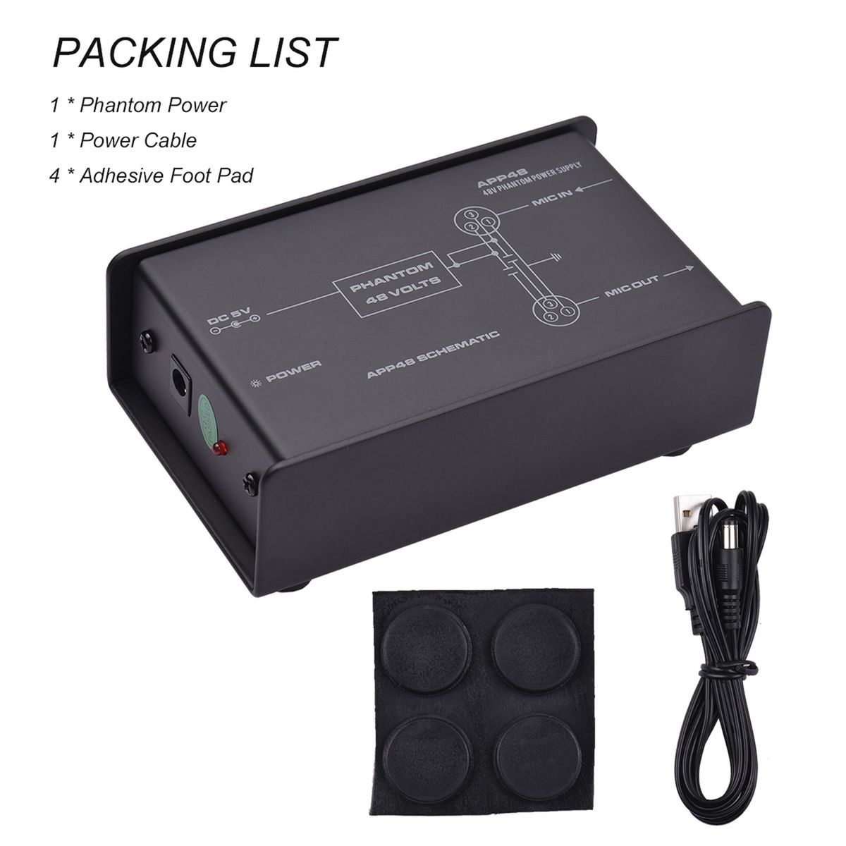 48V Low Noise Phantom Power Supply For Condenser Microphone