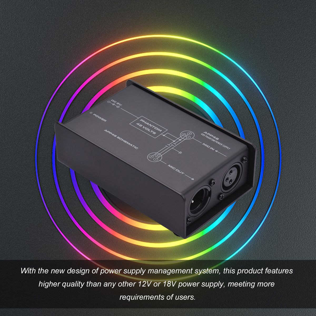 48V Low Noise Phantom Power Supply For Condenser Microphone