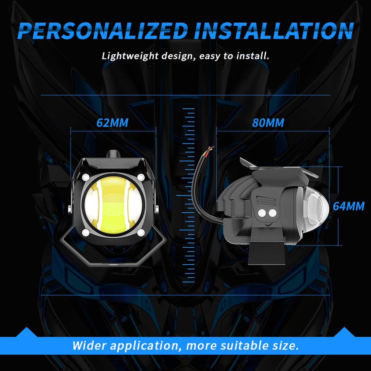 Motorcycle Driving Light 15W 6500K 6000LM Motorcycle