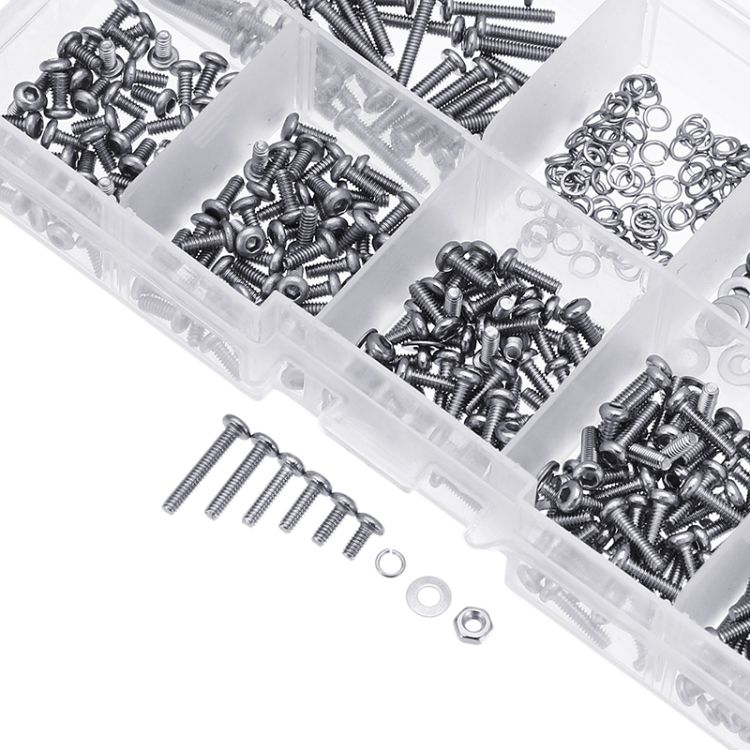 600 PCS M2 304 Stainless Steel Hex Socket Flat Head Screw