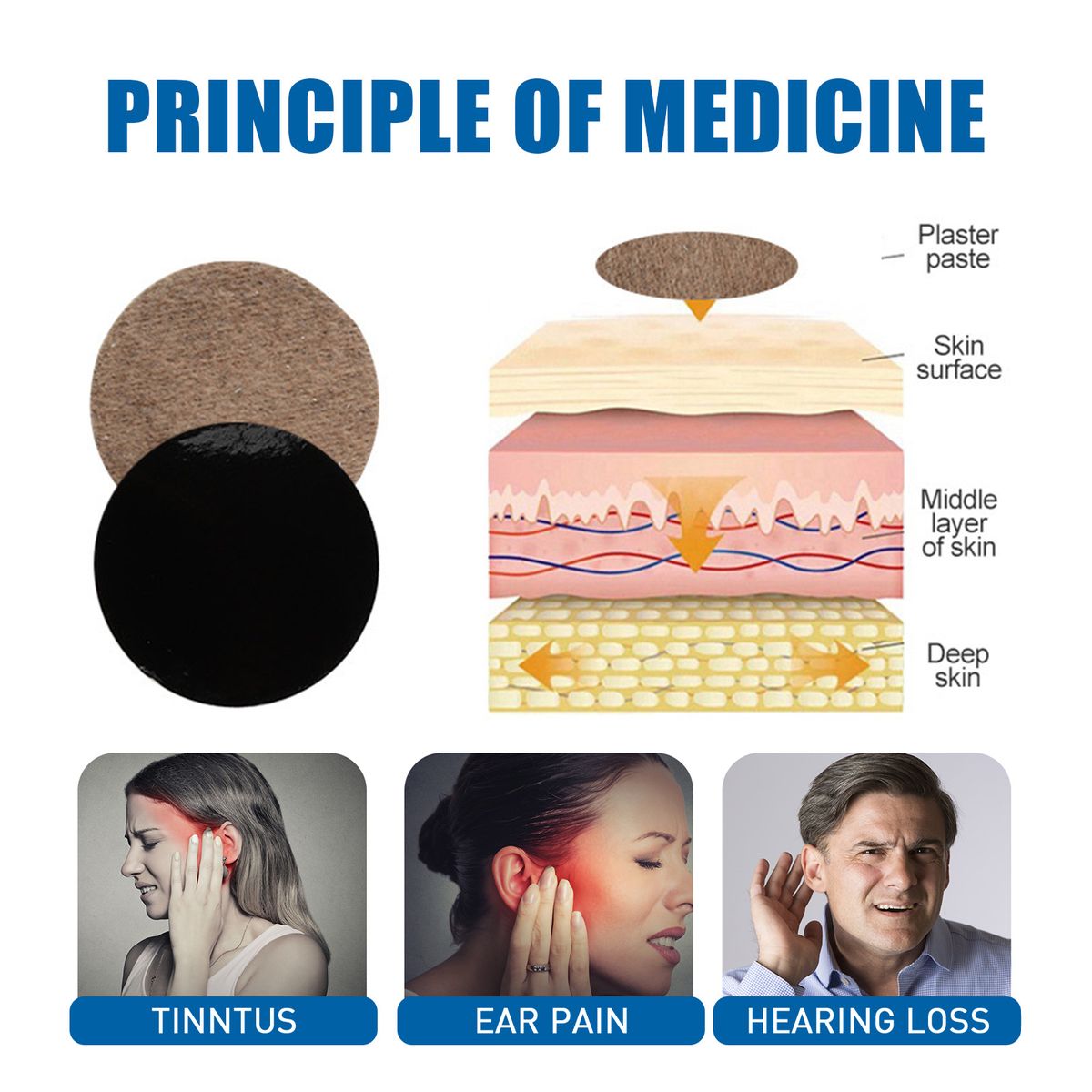 10-12Pcs Tinnitus Relief Patch Anti Ringing Buzzing