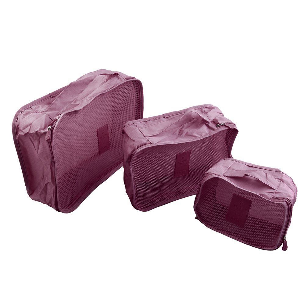 6 Pcs/Set Square Travel Luggage Storage Bags Clothes Organizer Pouch Case