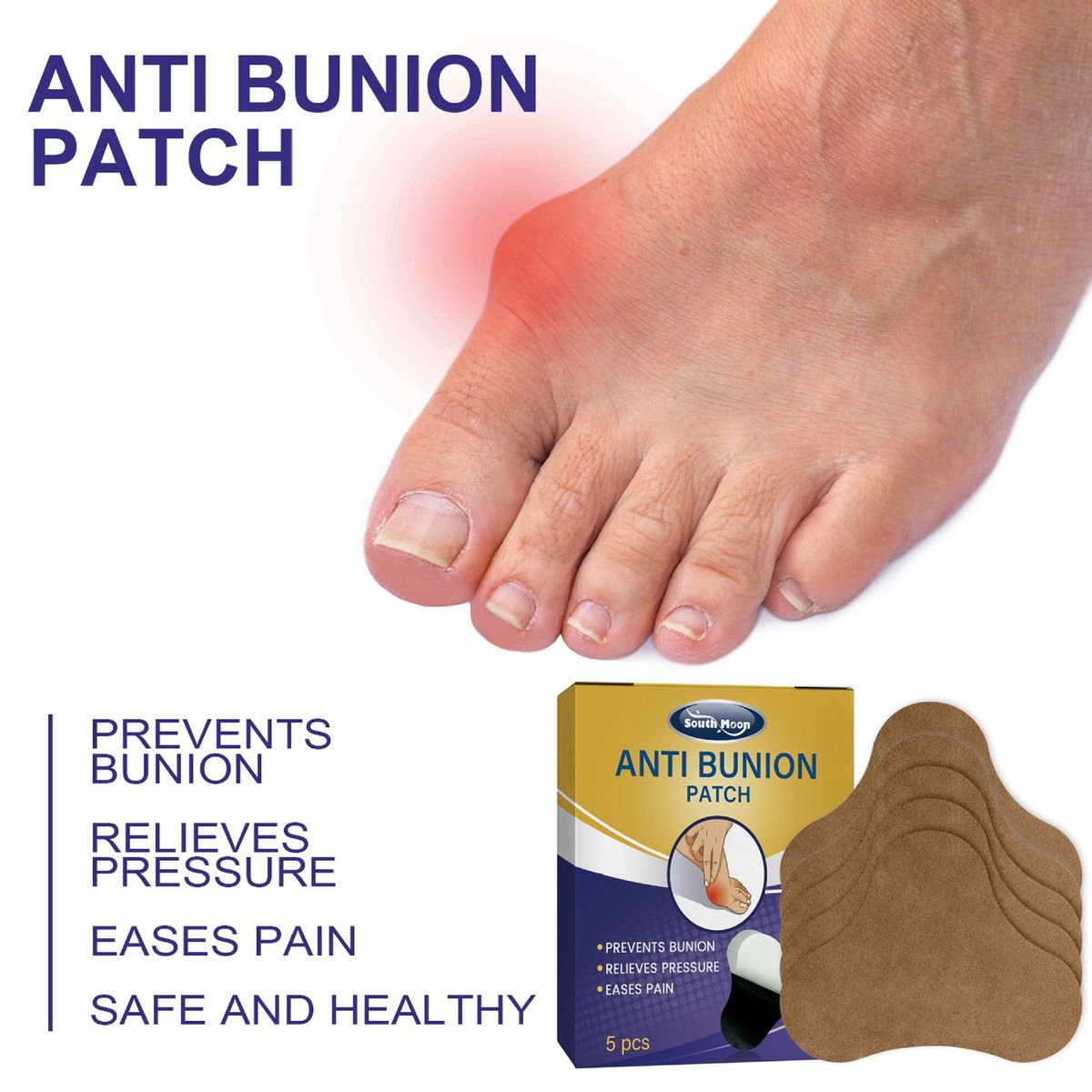 5Pcs Anti Bunion Patch Relieve Pain Prevent Bunion