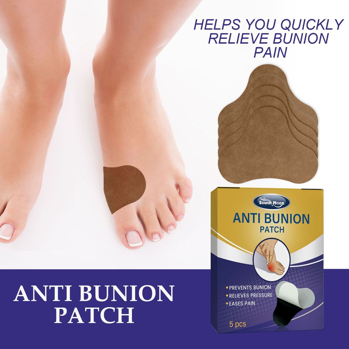 5Pcs Anti Bunion Patch Relieve Pain Prevent Bunion