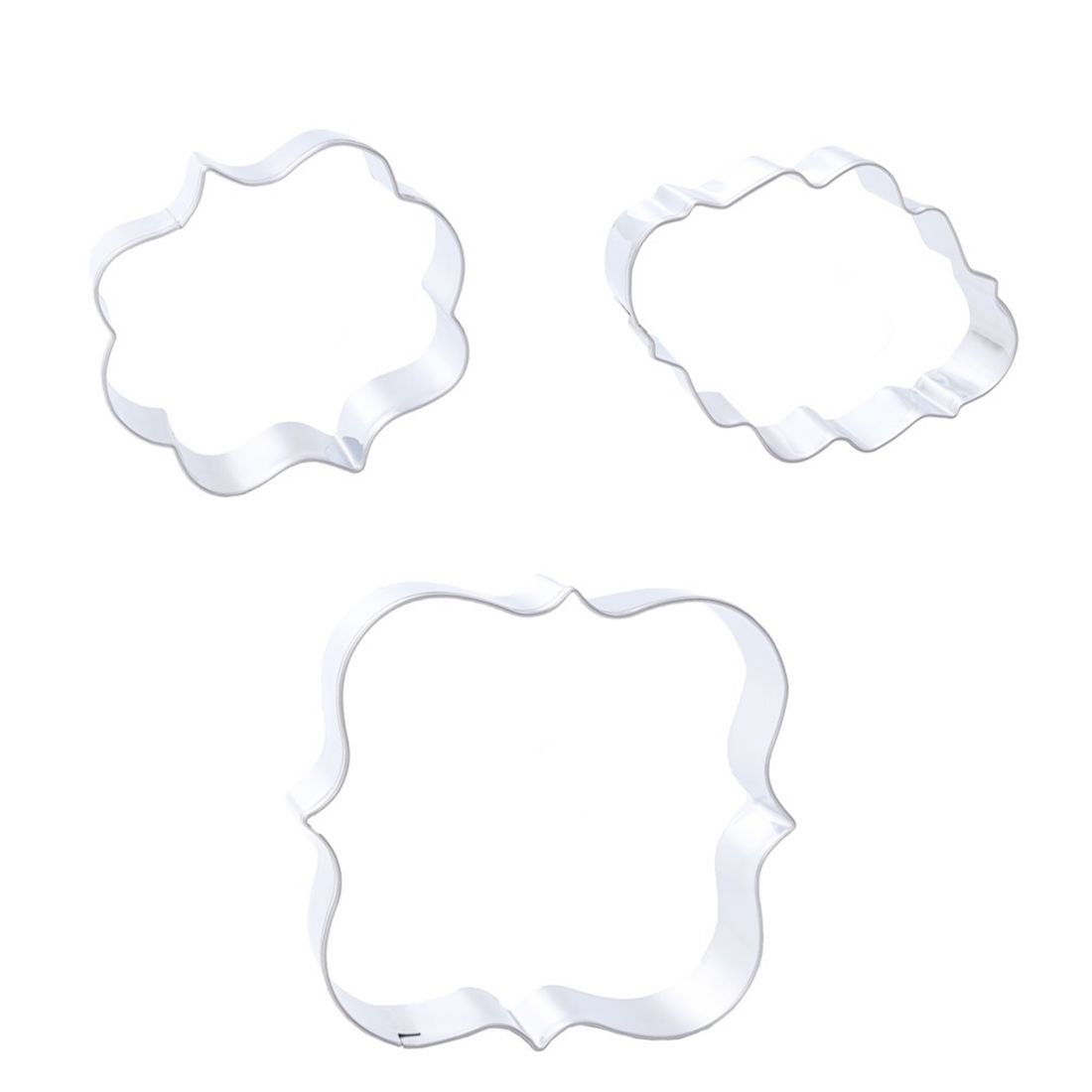 A Set Of Cookie Stencils 3pcs Wedding Blessing Frame Shape