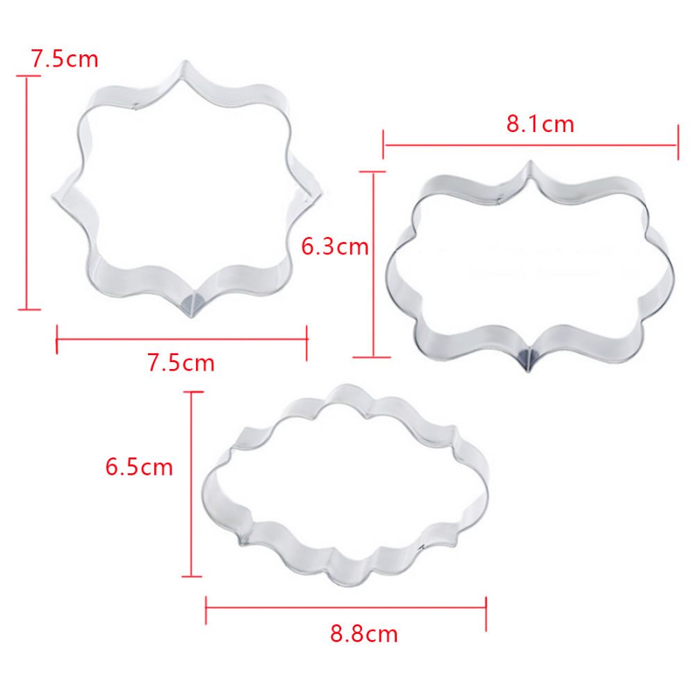 A Set Of Cookie Stencils 3pcs Wedding Blessing Frame Shape