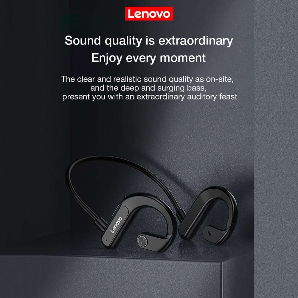Lenovo X3 Wireless Headphone BT 5.0 Titanium Alloy Earphone IPX5 Sweatproof Waterproof Sports Headset Black