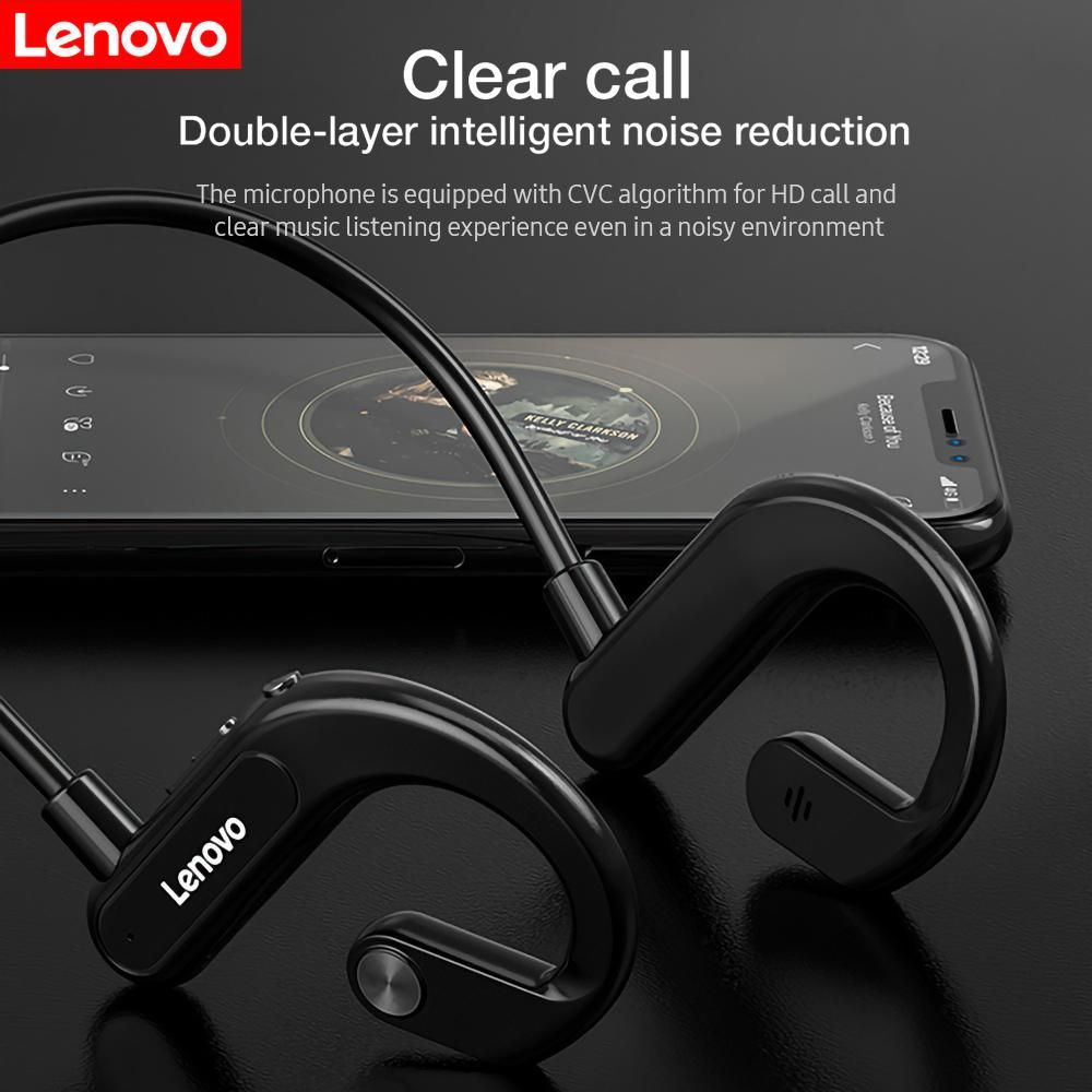 Lenovo X3 Wireless Headphone BT 5.0 Titanium Alloy Earphone IPX5 Sweatproof Waterproof Sports Headset Black